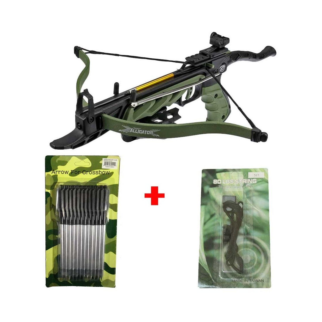 Pack Arbalète 80 lbs Cobra Alligator + corde + flèches zombie